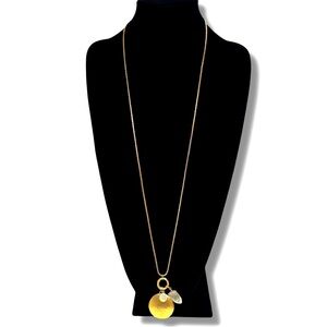 Chico's Grace Gold Tone Medallion Pendant Crystal Necklace NWT